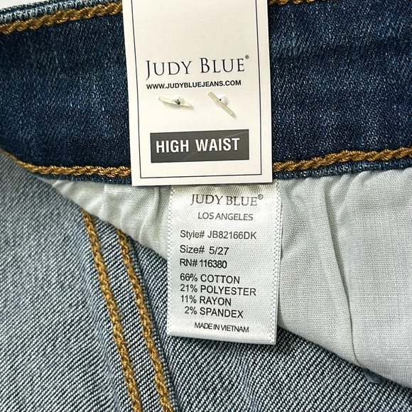 Judy Blue Women’s 5/27 High Waist Skinny Fit Distressed Leopard Patch Jeans NWT - Picture 7 of 11